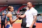 Jessica Ennis-Hill interviewed after the 100 metres hurdles, Sainsbury's British Champs, Alexander Stadium, Birmingham. Photo: David T. Hewitson/Sprts for All Pics